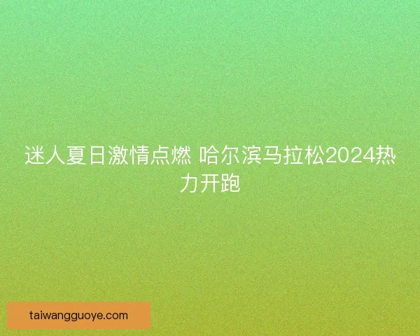 迷人夏日激情点燃 哈尔滨马拉松2024热力开跑